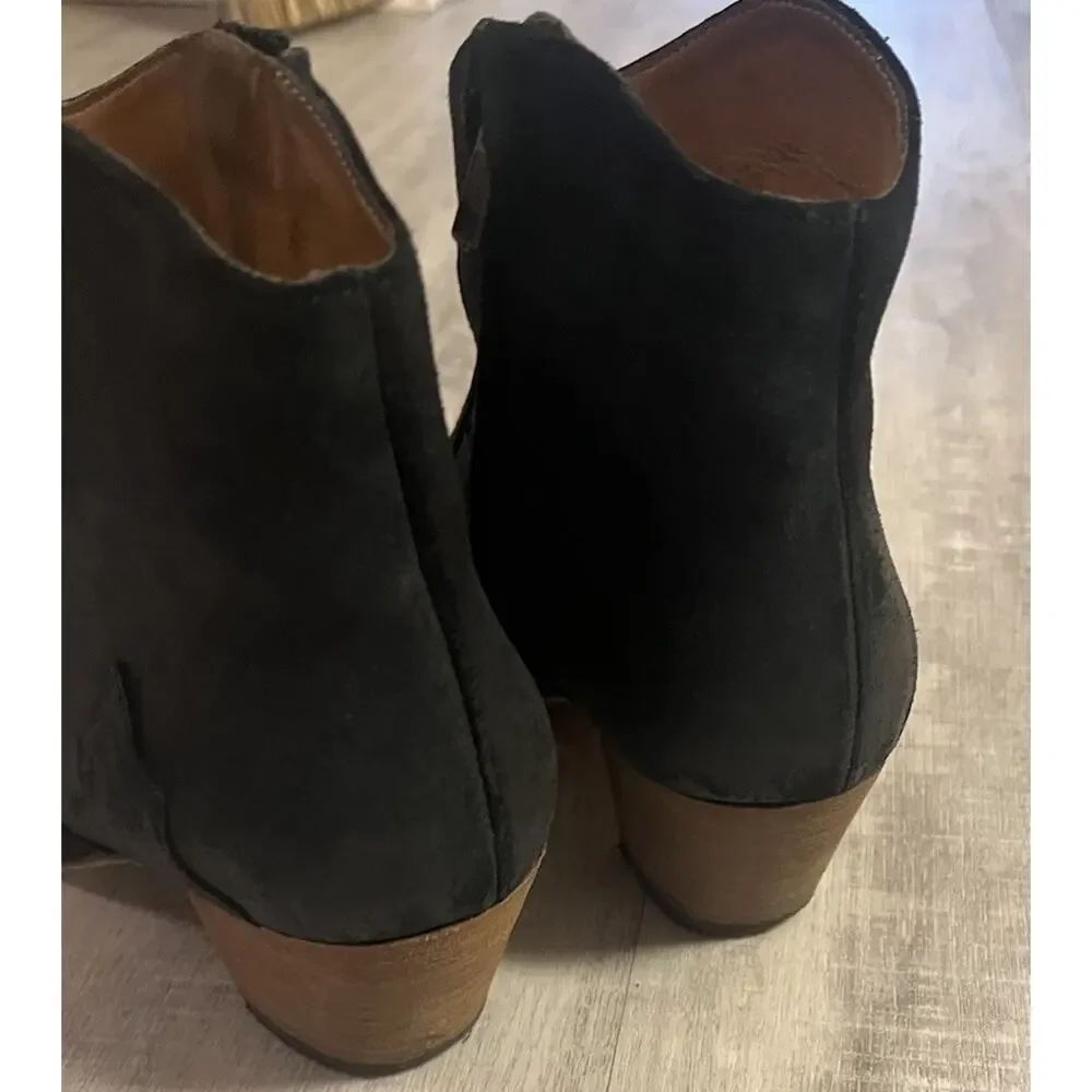 Isabel Marant Western Suede Dicker Boots Black Bootie French Luxury 38 7.5-8